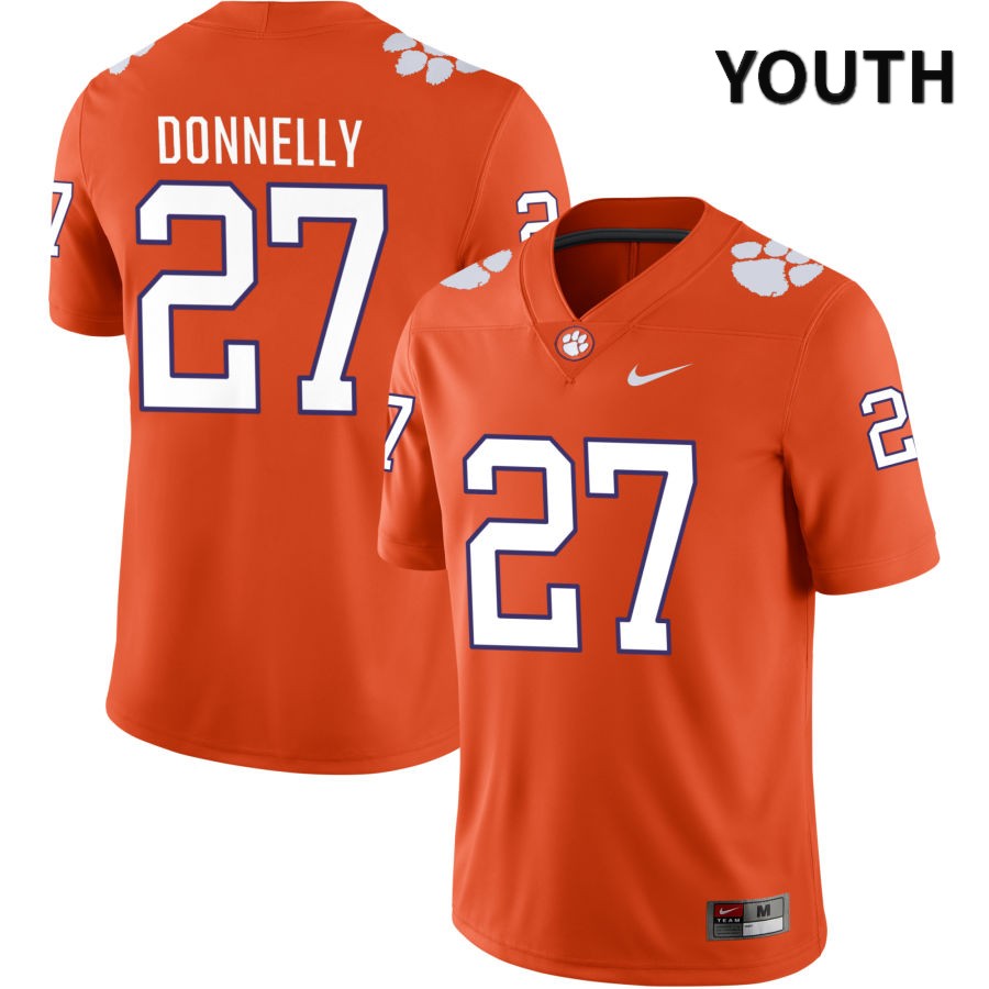 Youth Clemson Tigers Carson Donnelly #27 College Orange NIL 2022 NCAA Authentic Jersey New DSJ71N6I